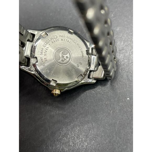 Vintage 1998 Women\'s Seiko Quartz Watch 7N82-0599 Date Indicator Two Tone 5BAR main image 7